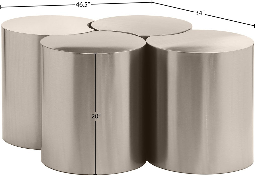 Meridian Furniture - Dimple Silver Iron 4pc. Nesting Coffee Table - 99081Silver-4D - GreatFurnitureDeal
