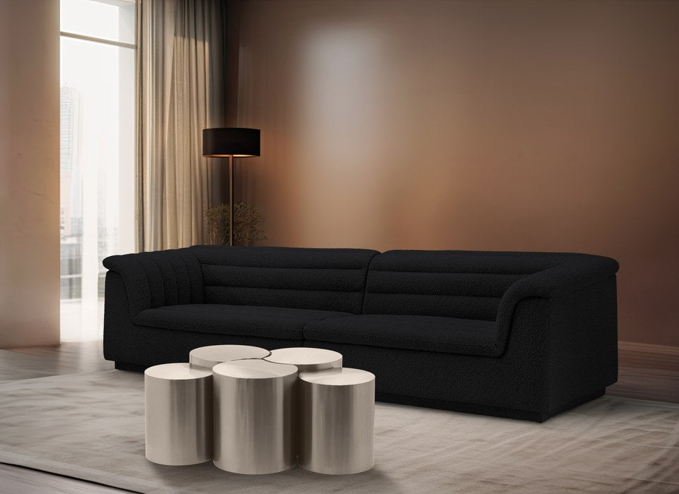 Meridian Furniture - Dimple Silver Iron 5pc. Nesting Coffee Table - 99081Silver-5A - GreatFurnitureDeal