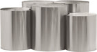 Meridian Furniture - Dimple Silver Iron 5pc. Nesting Coffee Table - 99081Silver-5A - GreatFurnitureDeal