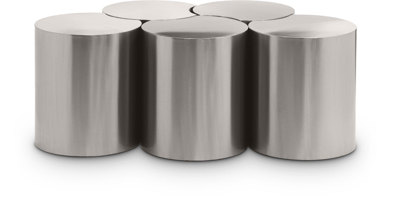 Meridian Furniture - Dimple Silver Iron 5pc. Nesting Coffee Table - 99081Silver-5C - GreatFurnitureDeal