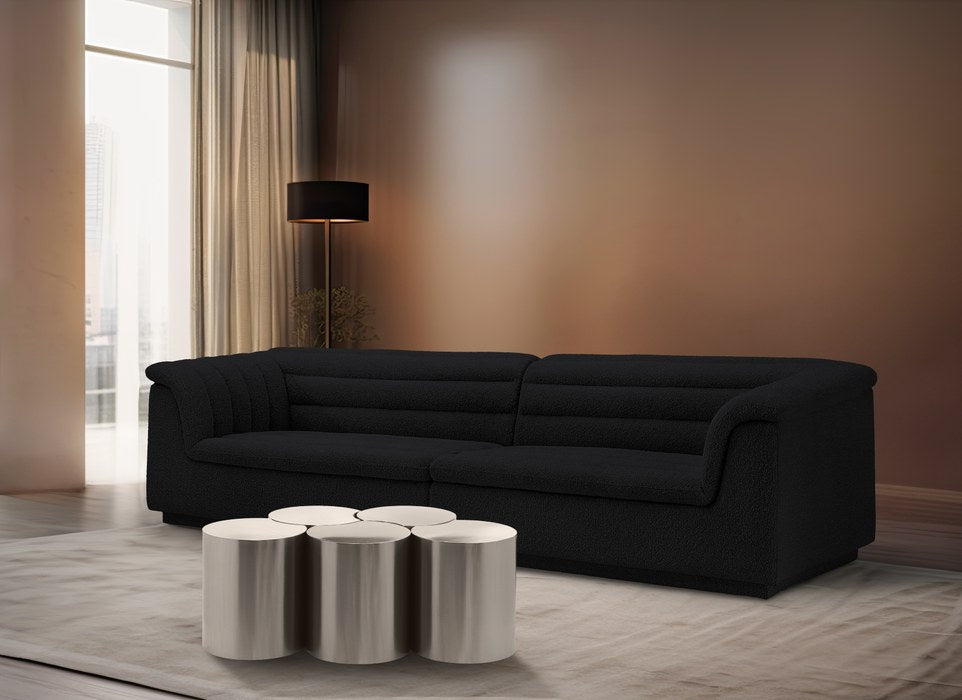 Meridian Furniture - Dimple Silver Iron 5pc. Nesting Coffee Table - 99081Silver-5C - GreatFurnitureDeal
