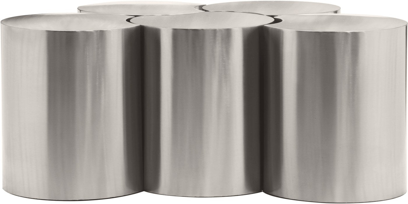 Meridian Furniture - Dimple Silver Iron 5pc. Nesting Coffee Table - 99081Silver-5C - GreatFurnitureDeal