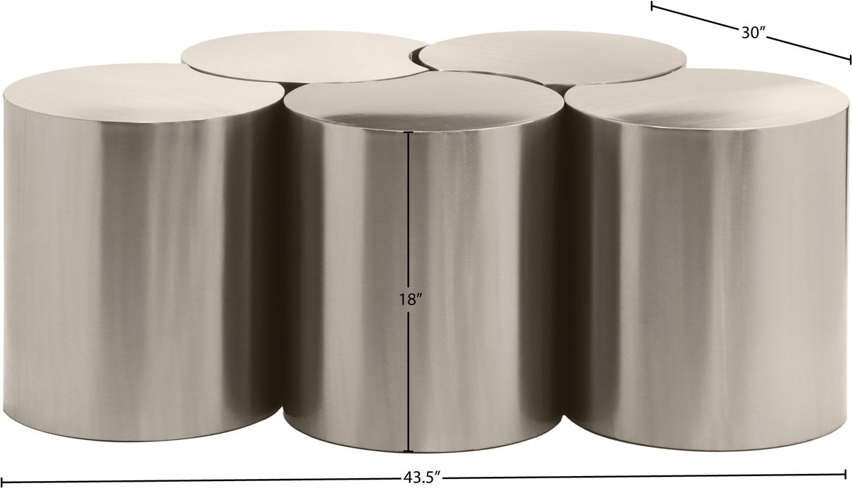 Meridian Furniture - Dimple Silver Iron 5pc. Nesting Coffee Table - 99081Silver-5C - GreatFurnitureDeal