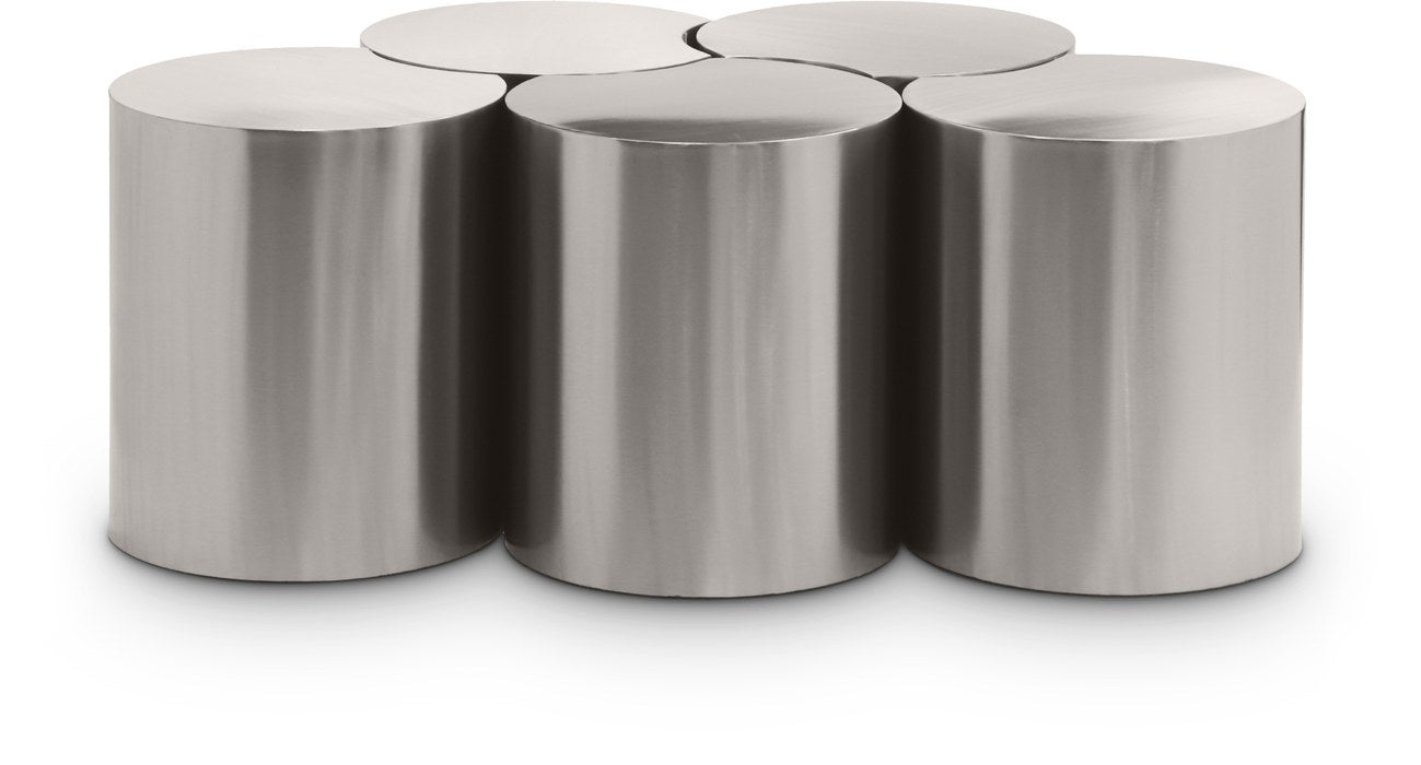 Meridian Furniture - Dimple Silver Iron 5pc. Nesting Coffee Table - 99081Silver-5D - GreatFurnitureDeal