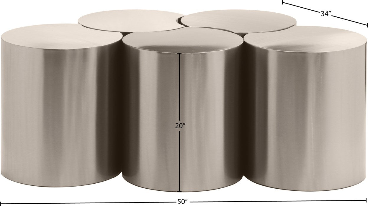Meridian Furniture - Dimple Silver Iron 5pc. Nesting Coffee Table - 99081Silver-5D - GreatFurnitureDeal