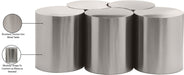 Meridian Furniture - Dimple Silver Iron 5pc. Nesting Coffee Table - 99081Silver-5D - GreatFurnitureDeal