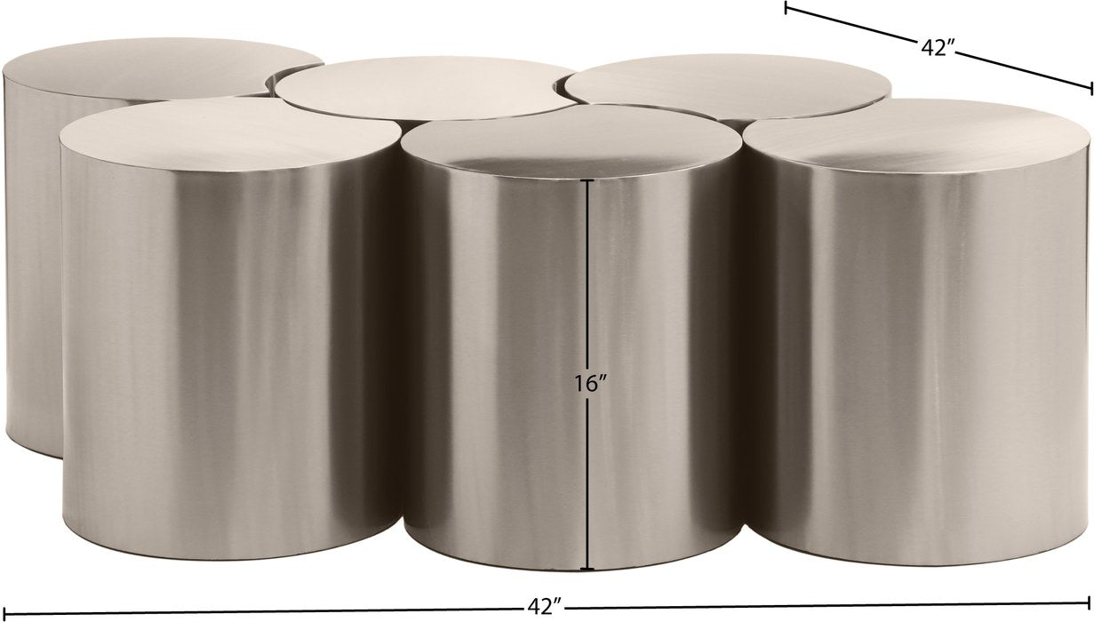 Meridian Furniture - Dimple Silver Iron 6pc. Nesting Coffee Table - 99081Silver-6B - GreatFurnitureDeal