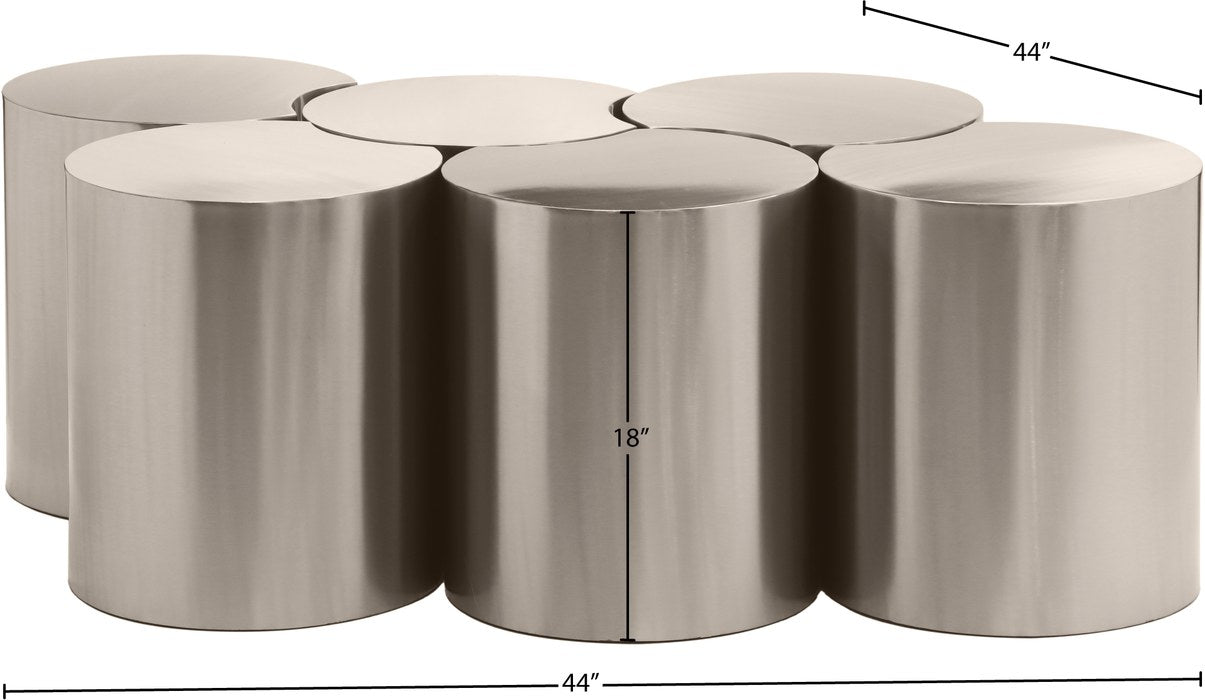 Meridian Furniture - Dimple Silver Iron 6pc. Nesting Coffee Table - 99081Silver-6C - GreatFurnitureDeal