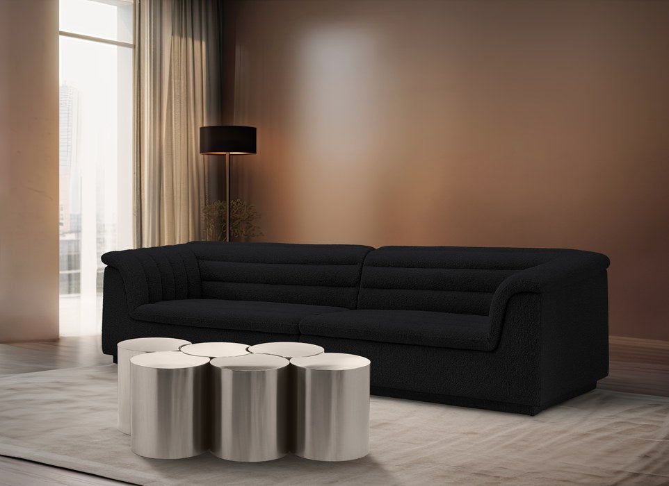 Meridian Furniture - Dimple Silver Iron 6pc. Nesting Coffee Table - 99081Silver-6D - GreatFurnitureDeal
