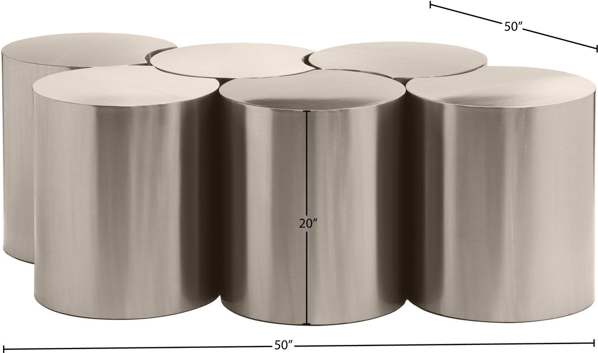 Meridian Furniture - Dimple Silver Iron 6pc. Nesting Coffee Table - 99081Silver-6D - GreatFurnitureDeal