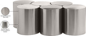Meridian Furniture - Dimple Silver Iron 6pc. Nesting Coffee Table - 99081Silver-6D - GreatFurnitureDeal