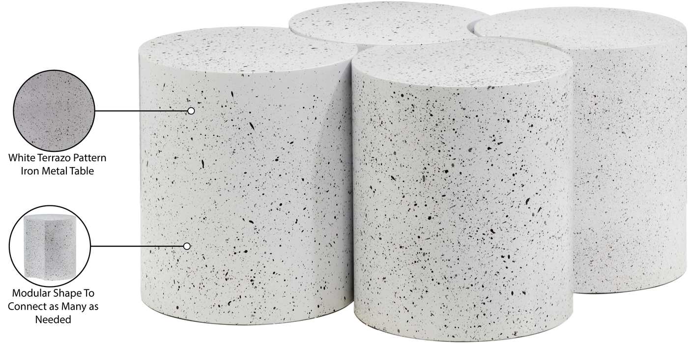 Meridian Furniture - Dimple White Iron 4pc. Nesting Coffee Table - 99084White-4D - GreatFurnitureDeal