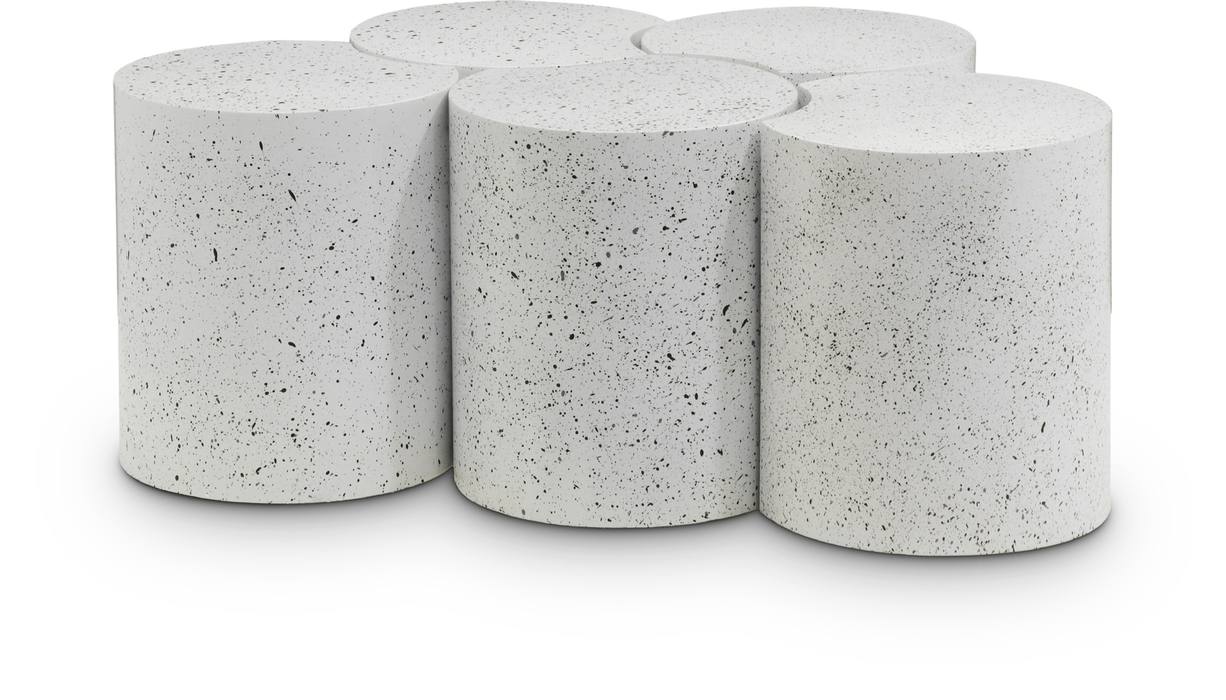 Meridian Furniture - Dimple White Iron 5pc. Nesting Coffee Table - 99084White-5D - GreatFurnitureDeal