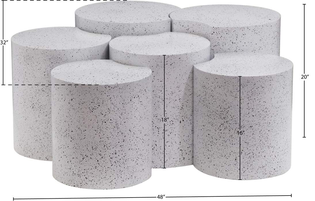 Meridian Furniture - Dimple White Iron 6pc. Nesting Coffee Table - 99084White-6A - GreatFurnitureDeal