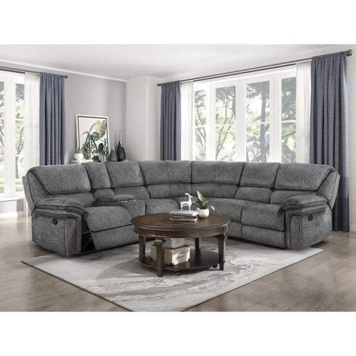 Homelegance - Muirfield 3-Piece Reclining Sectional with Left Console in Gray - 9913*32LCN2R - GreatFurnitureDeal