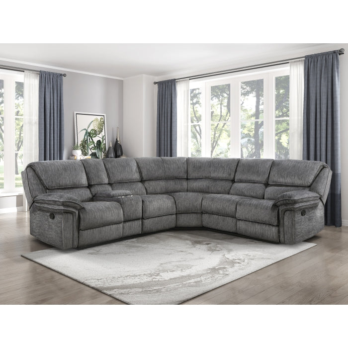 Homelegance - Muirfield 3-Piece Reclining Sectional with Left Console in Gray - 9913*32LCN2R - GreatFurnitureDeal