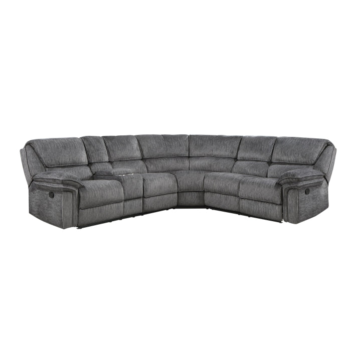 Homelegance - Muirfield 3-Piece Reclining Sectional with Left Console in Gray - 9913*32LCN2R - GreatFurnitureDeal