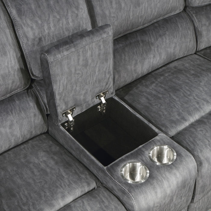 Homelegance - Muirfield 3-Piece Reclining Sectional with Left Console in Gray - 9913*32LCN2R - GreatFurnitureDeal