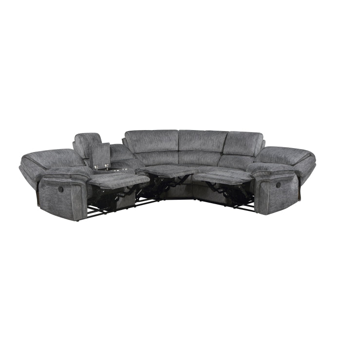 Homelegance - Muirfield 3-Piece Reclining Sectional with Left Console in Gray - 9913*32LCN2R - GreatFurnitureDeal