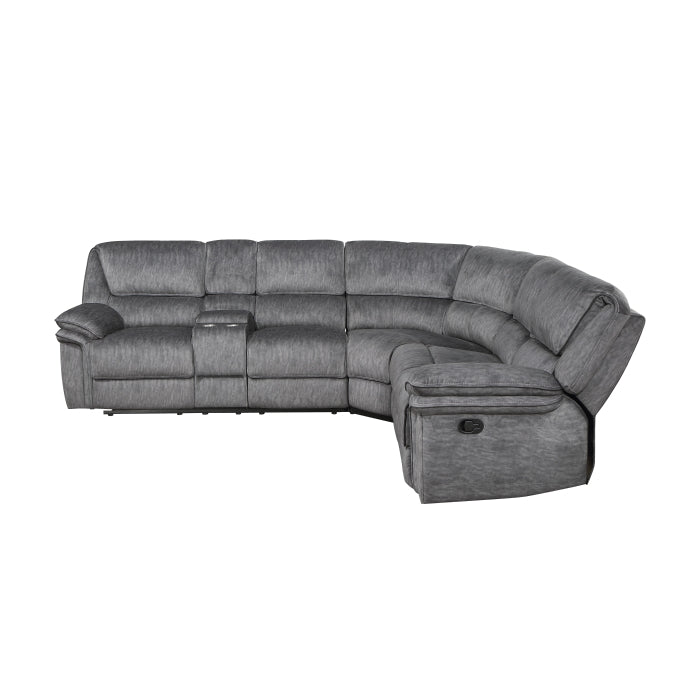 Homelegance - Muirfield 3-Piece Reclining Sectional with Left Console in Gray - 9913*32LCN2R - GreatFurnitureDeal