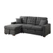 Homelegance - McCafferty 2 Piece Sectional with Pull-out Bed and Left Chaise with Hidden Storage in Dark Gray - 9916DG*2LCRL - GreatFurnitureDeal