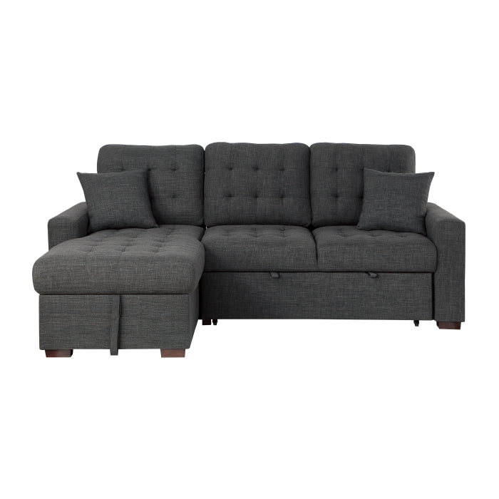 Homelegance - McCafferty 2 Piece Sectional with Pull-out Bed and Left Chaise with Hidden Storage in Dark Gray - 9916DG*2LCRL - GreatFurnitureDeal