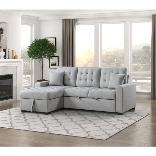 Homelegance - McCafferty 2 Piece Sectional in Gray - 9916GY*2LCRL - GreatFurnitureDeal