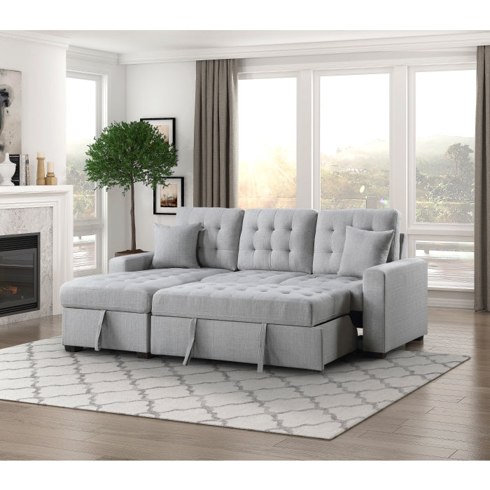 Homelegance - McCafferty 2 Piece Sectional in Gray - 9916GY*2LCRL - GreatFurnitureDeal