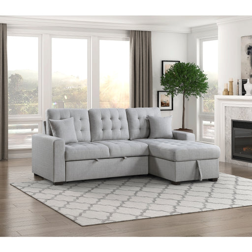 Homelegance - McCafferty 2 Piece Sectional with Pull-out Bed and Right Chaise in Gray - 9916GY*2LLRC - GreatFurnitureDeal