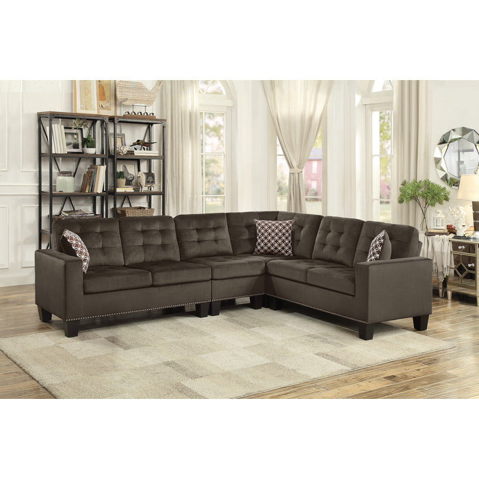 Homelegance - Lantana 2 Piece Reversible Sectional in Chocolate - 9957CH*SC - GreatFurnitureDeal