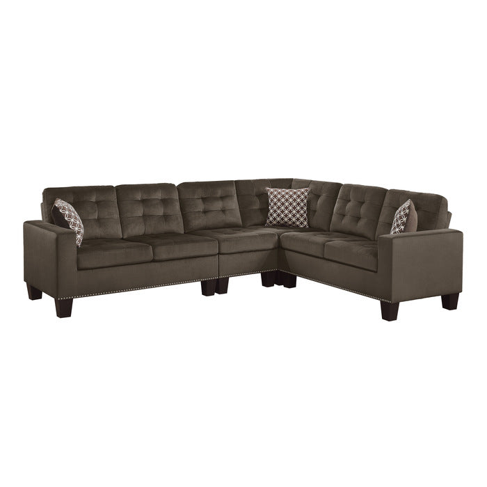 Homelegance - Lantana 2 Piece Reversible Sectional in Chocolate - 9957CH*SC - GreatFurnitureDeal