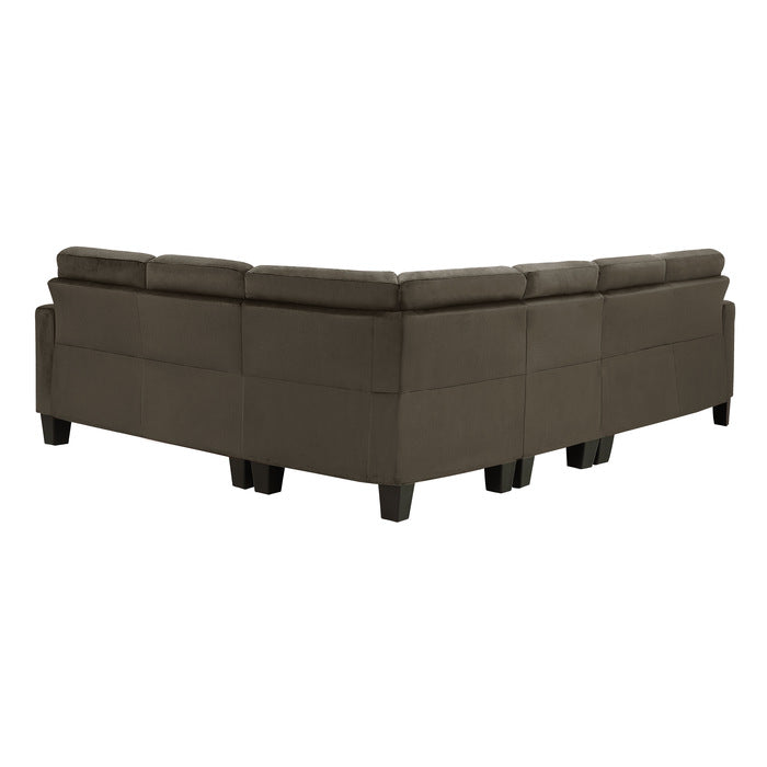 Homelegance - Lantana 2 Piece Reversible Sectional in Chocolate - 9957CH*SC - GreatFurnitureDeal
