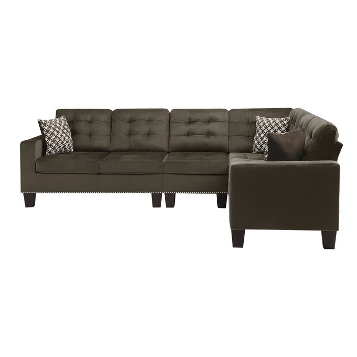 Homelegance - Lantana 2 Piece Reversible Sectional in Chocolate - 9957CH*SC - GreatFurnitureDeal