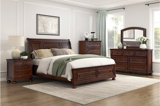 Homelegance - Begonia 5 Piece Queen Bedroom Set in Brown Cherry - 1718KNC-1*9 - GreatFurnitureDeal