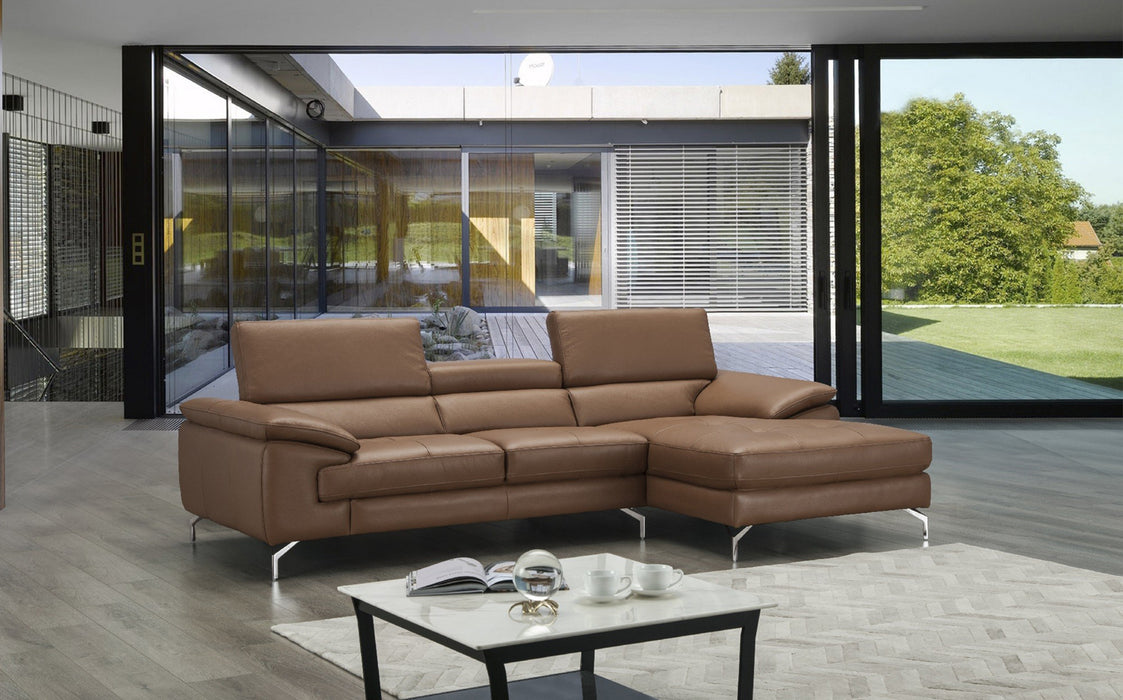 J&M Furniture - A973b Premium Leather LHF Sectional Sofa in Caramel - 17906122-LHF - GreatFurnitureDeal