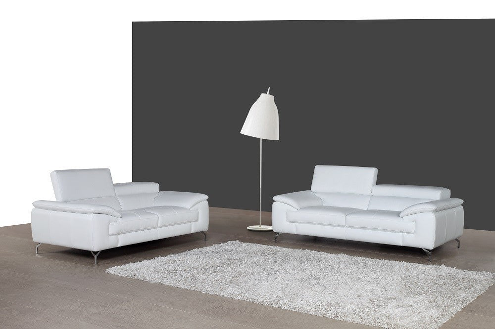 J&M Furniture - A973 Premium Leather Loveseat in White - 1790611-L-WHT - GreatFurnitureDeal