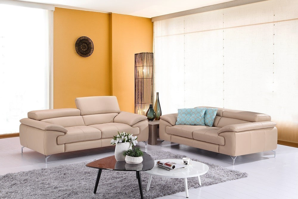 J&M Furniture - A973 Premium Leather 2 Piece Sofa Set in Peanut - 179061113-SL-PNT - GreatFurnitureDeal