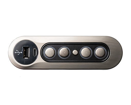 5 Button Replacement Power Recliner & Power Headrest Switch with Home button & USB C - AC108-2MA-2UQ0 Silver - GreatFurnitureDeal