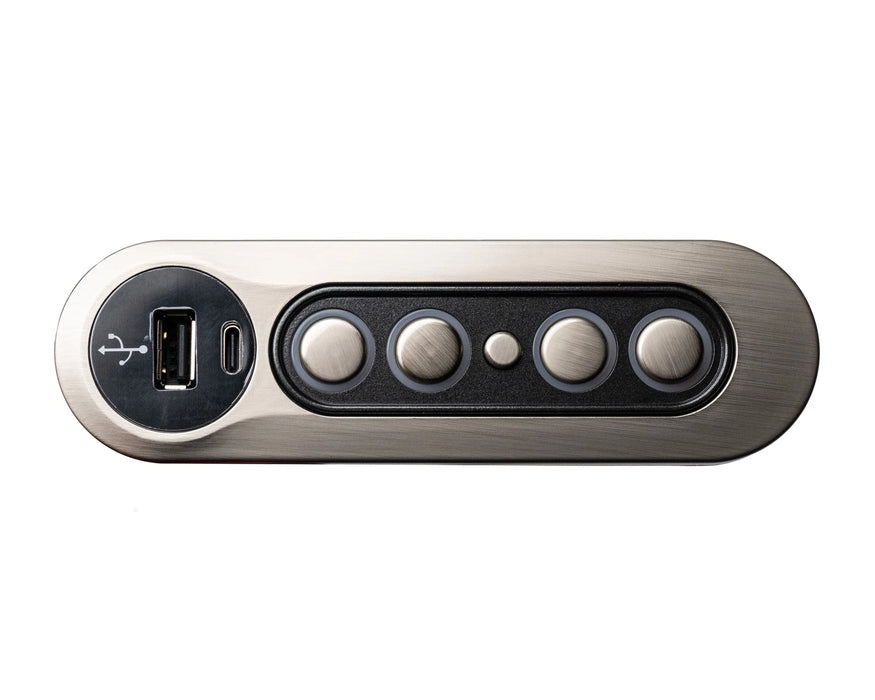 5 Button Replacement Power Recliner & Power Headrest Switch with Home button & USB C - AC108-2MA-2UQ0 Silver - GreatFurnitureDeal