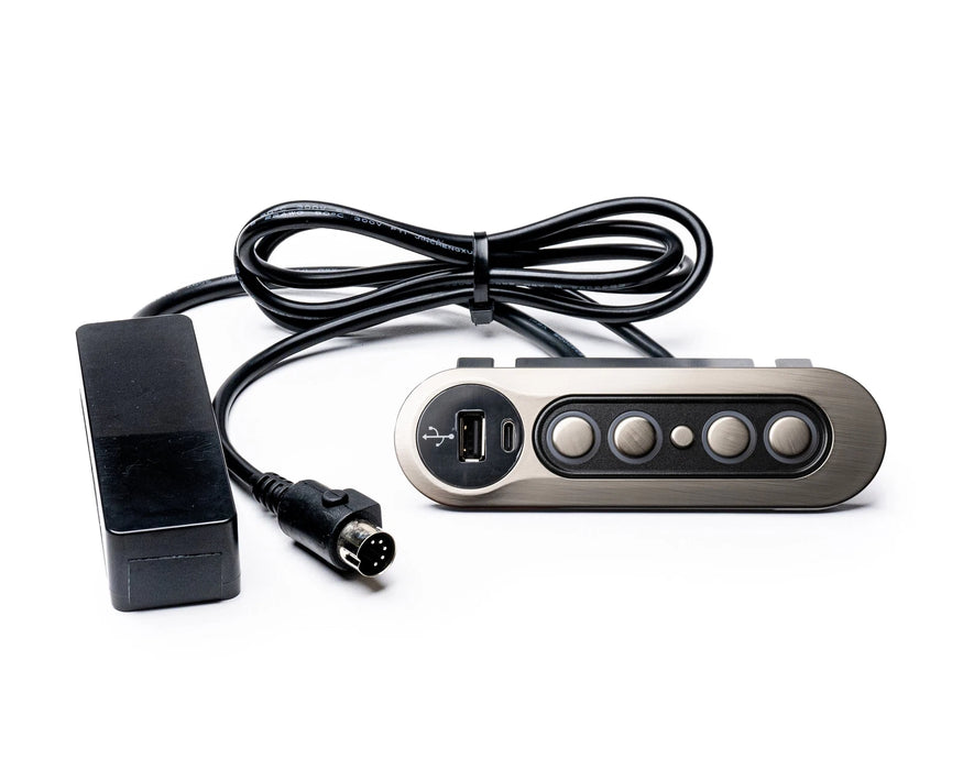 5 Button Replacement Power Recliner & Power Headrest Switch with Home button & USB C - AC108-2MA-2UQ0 Silver - GreatFurnitureDeal