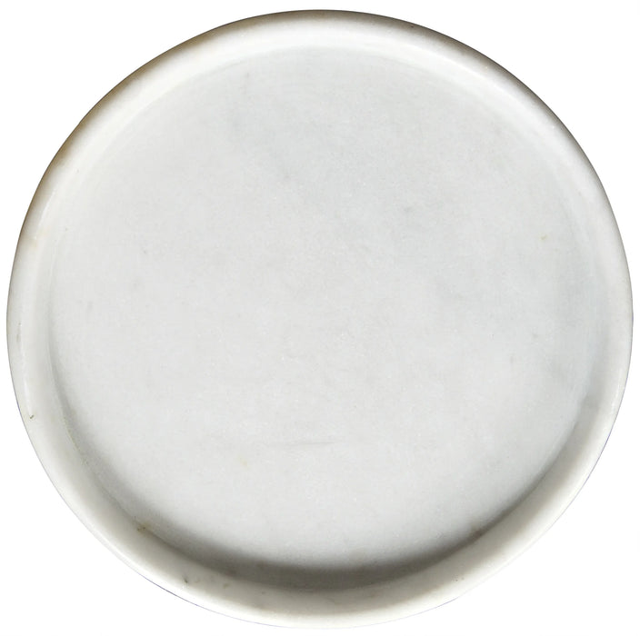 NOIR Furniture - 16" Round Tray, White Stone - AC138-16 - GreatFurnitureDeal