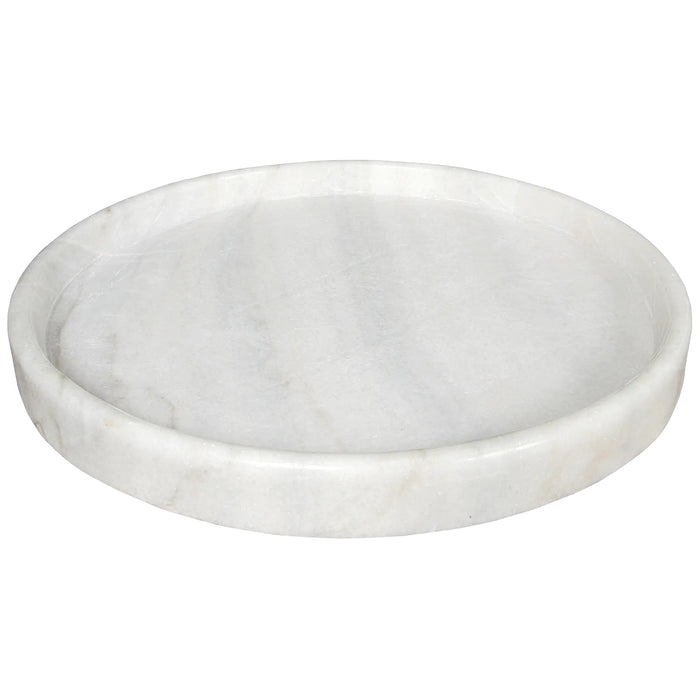 NOIR Furniture - 20" Round Tray, White Stone - AC138-20