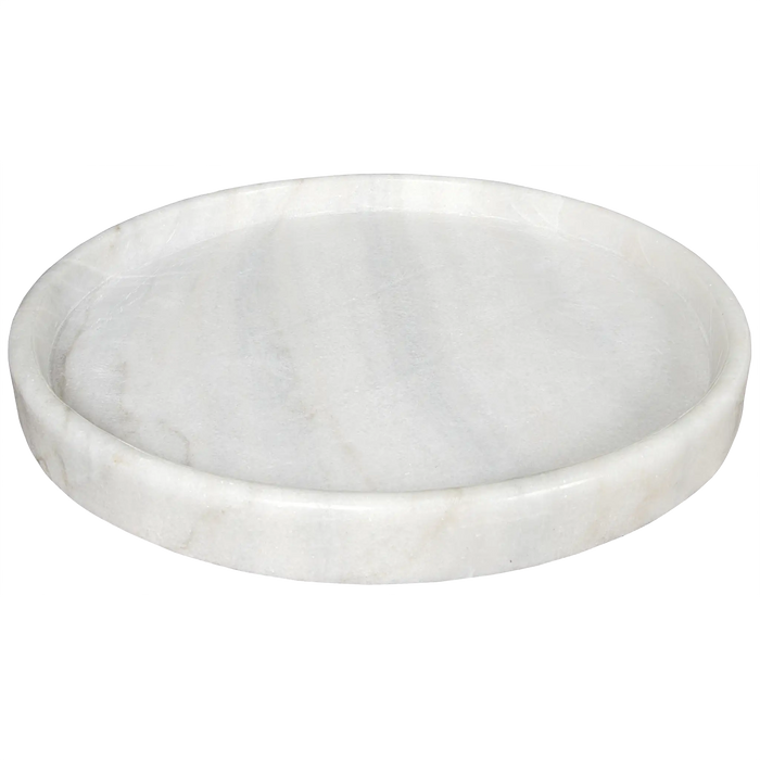 NOIR Furniture - 20" Round Tray, White Stone - AC138-20 - GreatFurnitureDeal