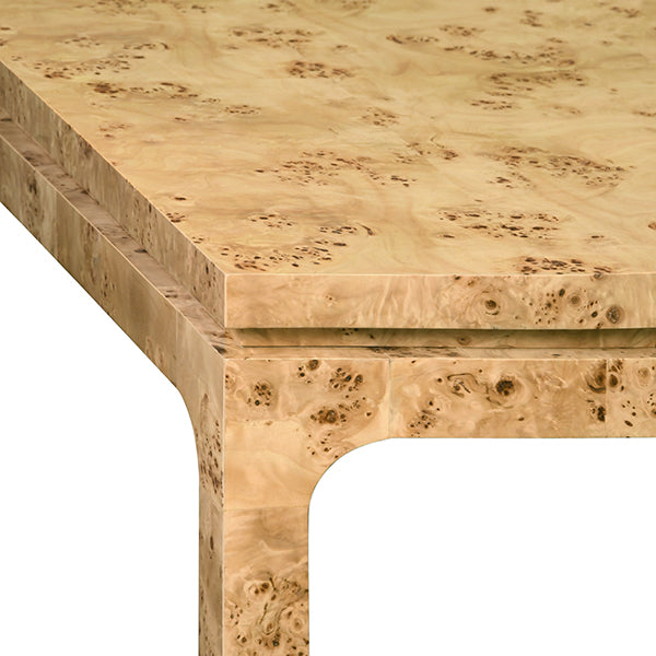 Worlds Away - Adams Modern Rectangular Dining Table in Burl Wood - ADAMS BW - GreatFurnitureDeal