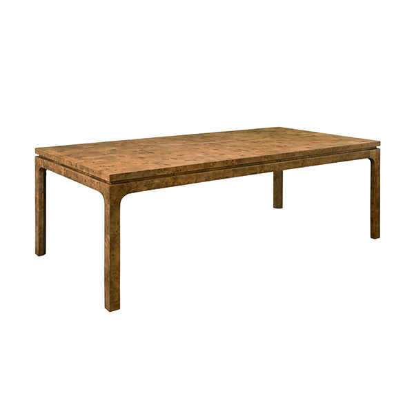 Worlds Away - Adams Modern Rectangular Dining Table in Dark Burl Wood - ADAMS DBW - GreatFurnitureDeal