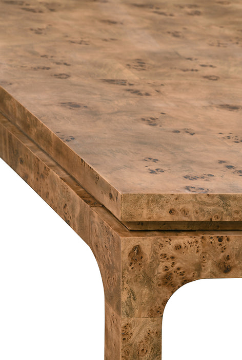 Worlds Away - Adams Modern Rectangular Dining Table in Dark Burl Wood - ADAMS DBW - GreatFurnitureDeal