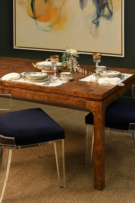 Worlds Away - Adams Modern Rectangular Dining Table in Dark Burl Wood - ADAMS DBW - GreatFurnitureDeal