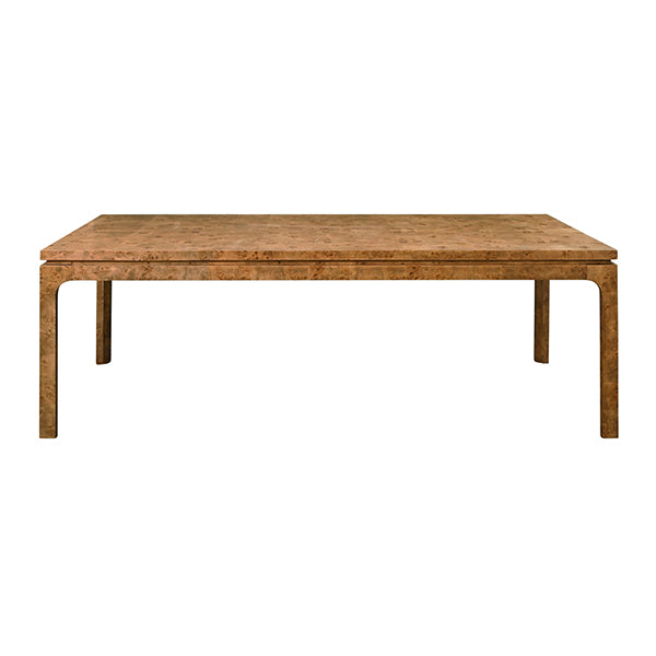 Worlds Away - Adams Modern Rectangular Dining Table in Dark Burl Wood - ADAMS DBW - GreatFurnitureDeal