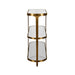 Worlds Away - Addison Three Tier Glass Top Racetrack Console In Antique Brass - ADDISON ABR - GreatFurnitureDeal