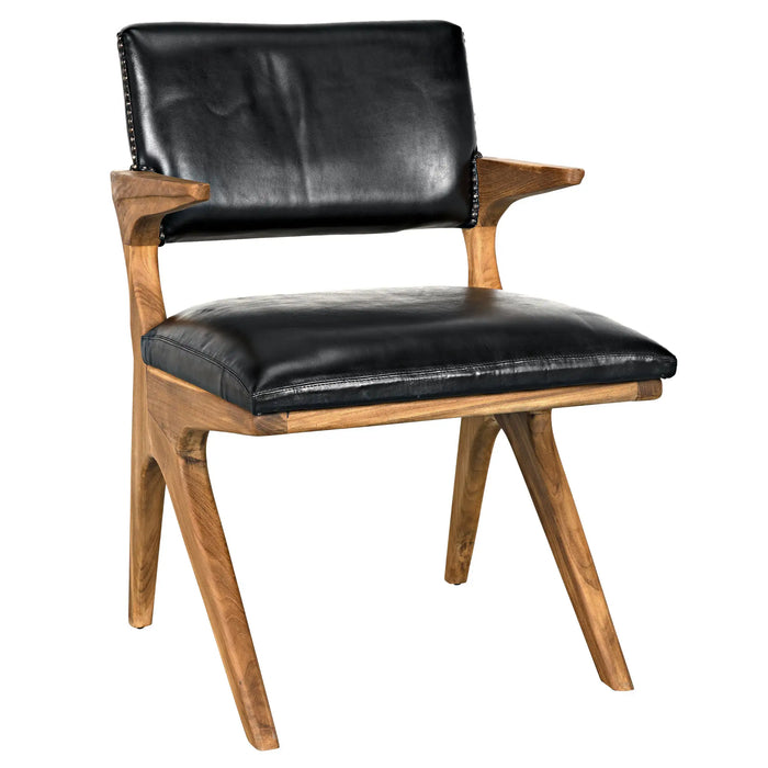 NOIR Furniture - Dolores Chair, Teak with Leather - AE-147T - GreatFurnitureDeal